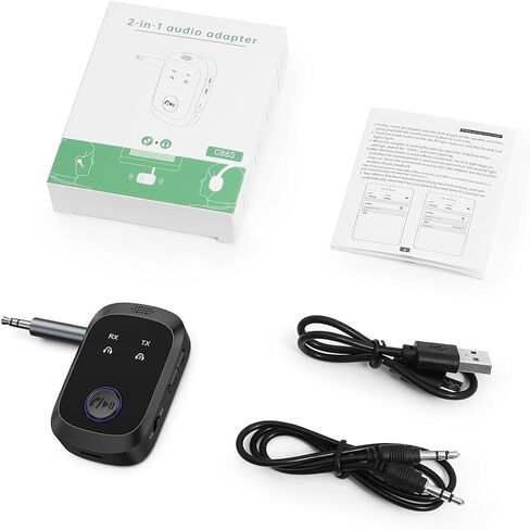 Bluetooth 5.4 Transmitter Receiver, 2-in-1 Car AUX Adapter | Wireless Bluetooth Adapter for Car with Hands-Free Calls, 3.5mm AUX Audio Adapter for TV/Car/Airplane /Home Stereo in Saudi Arabia