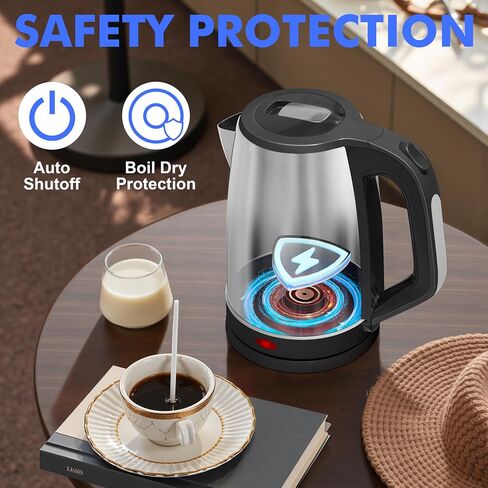 Stariver 2.5L Large Electric Kettle, BPA-Free Stainless Steel Water Kettle | Fast Boil Electric Tea Kettle, Auto Shut-Off & Boil-Dry Protection, 10-12 Cups, Large Capacity for Family Use in Saudi Arabia