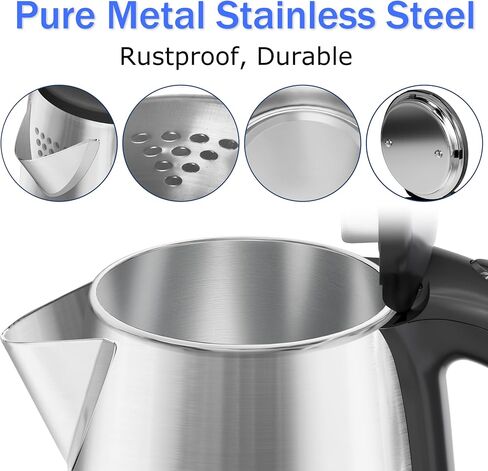 Stariver 2.5L Large Electric Kettle, BPA-Free Stainless Steel Water Kettle | Fast Boil Electric Tea Kettle, Auto Shut-Off & Boil-Dry Protection, 10-12 Cups, Large Capacity for Family Use in Saudi Arabia