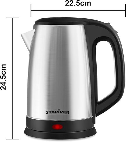 Stariver 2.5L Large Electric Kettle, BPA-Free Stainless Steel Water Kettle | Fast Boil Electric Tea Kettle, Auto Shut-Off & Boil-Dry Protection, 10-12 Cups, Large Capacity for Family Use in Saudi Arabia