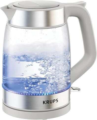KRUPS 1.5L Electric Kettle Stainless Steel Cool Touch Interior, Fast Boiling, One Cup in 80 Seconds, Double Wall, Auto Off, Keep Warm, Hot Water Kettle Electric, Cordless, Black/White in Saudi Arabia