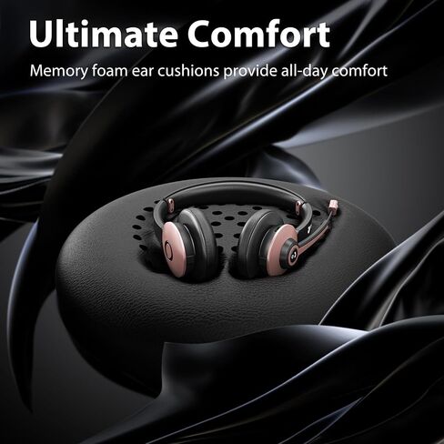 Wireless Headset with Mic for Work, Bluetooth Headphones with Microphone Noise Canceling & USB Dongle, Handsfree 26+ Hours Battery & Mute Button, for Office/Call Center/Laptop/MS Teams/Conference in Saudi Arabia