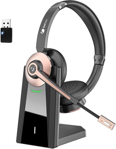 Earbay Wireless Headset, Bluetooth Headphones with Microphone Noise Canceling & Mute, Wireless Headset with Mic USB Dongle/Charge Dock for PC Computer Phone Work Office Meetings Call Teams in Saudi Arabia