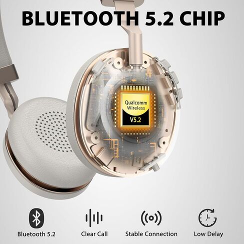 Wireless Headset with Mic for Work, V5.2 Bluetooth Headset with Microphone Noise Canceling & Charging Base, Wireless Headphones with Mic Mute Button & USB Dongle 45Hrs for Laptop/PC/Call Center/Home in Saudi Arabia