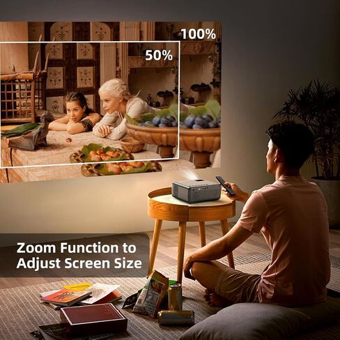 FUDONI WiFi Bluetooth Projector, Built-in Speaker, Native 1080P Projector | Outdoor Indoor Home Theater Movie Projector, Compatible with HDMI, USB, AV, Fire Stick, Laptop, Smartphone, Game Console in Saudi Arabia