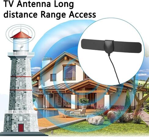 Digital TV Antennas, Antenna for Local Channels, Portable HDTV Indoor Antenna Support 4K 1080p, 360° Signal Range Reception with 10.5ft Coaxial Cable,Amplifier Signal Booster for HDTVs in Saudi Arabia