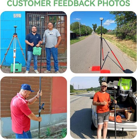 E1 RTK GNSS Survey Equipment 20 Hours Endurance RTK GNSS GPS with IMU Rover & Base Handheld Collector with Survey Software RTK Surveying Equipment,1408 Channels(Include Tripod,Pole 2.6m) in Saudi Arabia