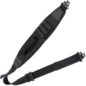 HUNTPAL Two Point Shotgun Sling with Swivels and Quick-Grab Handle | 3 Shotgun Shell Holders, Quick Adjustment Slider and Swivels, Neoprene Padded, 1.25" Nylon Webbing Shoulder Strap in Kuwait