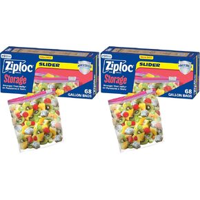 Ziploc Gallon Food Storage Slider Bags, Durable, 68 Count in Saudi Arabia