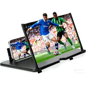 16 Inch Phone Magnifier Screen, 3D HD Magnifying Projector Screen Enlarger for Movies, Videos and Gaming, Foldable Phone Stand with Screen Amplifier, Compatible with All Smartphones in Saudi Arabia