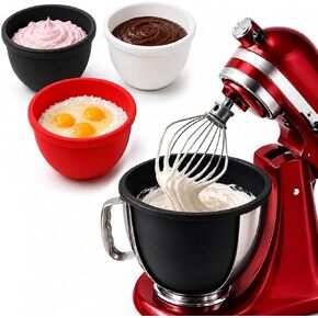 Silicone Bowl Liners for KitchenAid 5 Qt Tilt-Head Mixers, 3 Pack | Reusable silicone liners with lids for mixing dough, batter, cream, baking prep, food storage, BPA-free, dishwasher safe in Saudi Arabia