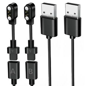 2-Pack AB284 Reversible Smart Watch Chargers Magnetic Charging Cable | Innovatively Solve Polarity Mismatch, Universal for All 2.84mm-Pin-Pitch Devices: Select Bone Conduction, Open-Ear Headphones in Kuwait