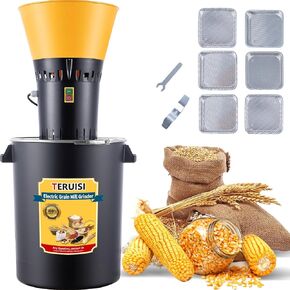 60L Grain Mill Grinder, 15.8 Gallons Electric Grain Mill Corn Grinder, 1500W Dust-Free Dry Cereals Grinders with Detachable Hopper & 6 Size Sieves for Farm Wheat Spice Rice Feed Flour,110V in Saudi Arabia