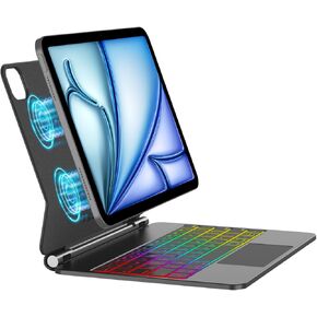 HOTLIFE Magic Keyboard Case for iPad Air 11-inch (M4 2026/M3 2025/M2 2024) | iPad Pro 11 inch (1st/2nd/3rd/4th Gen),Backlight ,Magnetic Keyboard Case with Multi-Touch Trackpad for Air 10.9 5th/4th Gen in Saudi Arabia