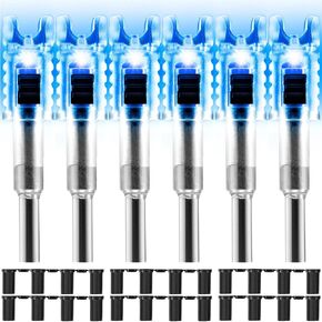 6 Pack Lighted Nocks for Crossbow Bolts with .285"/.297"/.300"/.305" Bushings Half-Moon Crossbow Nock LED Nock, ON/Off Switch Included in Saudi Arabia