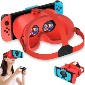 VR Headset for Nintendo Switch & Switch OLED Model, Switch VR Virtual Boy Glasses with Adjustable HD Lenses and Comfortable Head Strap, Labo VR Kit 3D Goggles for Switch Accessories (White&Blue) in Saudi Arabia