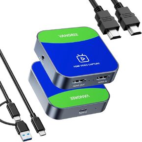Capture Card for Nintendo Switch, 4K HDMI Capture, USB C 3.0 1080P 60FPS | Audio Video Recorder, low latency, streaming accessories, USB capture card for streaming/gaming, for PS5/Xbox/OBS/Camera/PC in Saudi Arabia