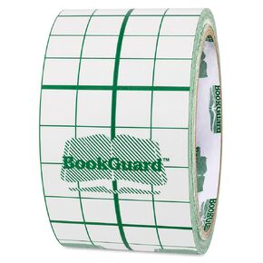 BookGuard Clear Book Tape, 1 Inch x 10 Yards, Matte Vinyl | Archival-Quality Book Repair Tape With Grid Liner for Spines, Hinges, Pages, Libraries and Schools. Made in USA in Saudi Arabia