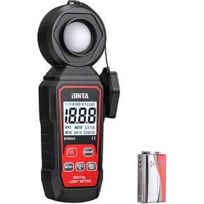 BINTA Handheld Digital Light Meter, Lux FC Illuminance Meter 0~200,000 Lux | 4 Digit Backlit LCD, Rotatable Sensor Max/Min Data Hold Auto Record Tester for Plants Photography Car LED Lights in Kuwait