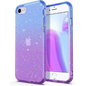 ULAK Compatible with iPhone SE Case 4.7 Inch, iPhone 8/7 case Clear Glitter | Soft TPU Cover Shockproof Transparent Protective Phone Case for iPhone SE/8/7 4.7 Inch in Kuwait