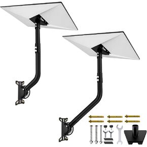 Standard 4/4X/V3 Dish Mount for Starlink, Black (One Set) | Alloy Steel Bracket with 8 & 10 Inch Extension Pole, Weatherproof Adjustable Roof/ Wall Mounting Kit in Saudi Arabia