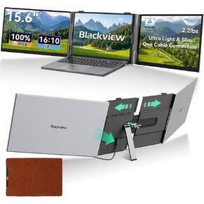 Blackview Laptop Screen Extender, 2.2 lb Ultra-Light, One-Cable Connection, 15.6" Triple Screen Laptop Monitor Extender, TÜV Eye-Care, Business Travel, Mac, Windows, ChromeOS, Switch in Saudi Arabia