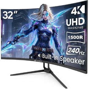 CRUA 34 Inch 21:9 UWQHD 100Hz IPS Ultrawide Curved Monitor, Speakers, White | 120% sRGB, 92% DCI-P3, 1.07B Colors, FreeSync, Blue Light, 3800R, HDMI 2.0, DP 1.4, 100x100 Mount, Office, Editing, Design PC in Saudi Arabia