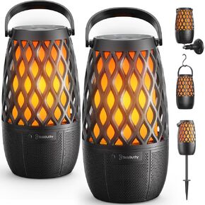 Outdoor Speakers with Ligths Gifts for Men Multi-Sync up to 100 Speakers | IPX5 Waterproof, HD Stereo Sound, Auto-Pairing, House Warming Gifts, Lanterns for Camp|Patio|Pool|Yard, Cool Stuff in Kuwait