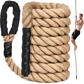 X XBEN Climbing Rope for Gym, Fitness, Strength Training, Heavy Jute Rope | For Tree Swing Obstacle Course Backyard, Exercise Workout Pulling Jute Rope for Adults,10FT 20FT 30FT 50FT 1.5 Inch in Saudi Arabia
