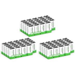 DURNERGY 9V Batteries, 9 Volt Batteries 8 Pack,10-Year Shelf Life, 9V Batteries for Smoke Alarms, Guitar Pedals, Microphone, Smoke Detector Battery, Square Batteries 6LR61 9V Alkaline Batteries in Saudi Arabia