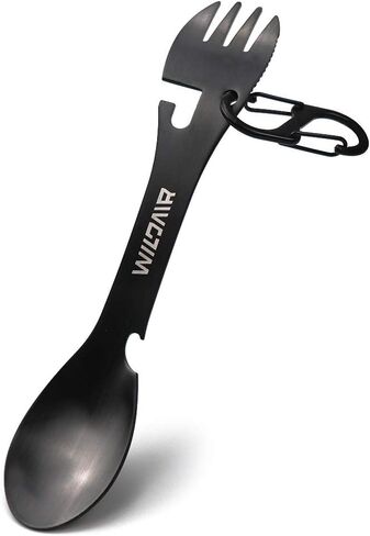 WILDAIR Stainless Steel Spork Camping Utensil with Knife Spoon Fork Bottle Can Opener 5 in1 Functional Multi Flatware in Saudi Arabia