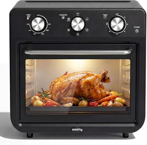 SMIRLY 6-in-1 Air Fryer Toaster Oven Combo, 27QT Toaster Oven - Blue | Toaster Ovens Countertop For Toast, Roast, Bake, Broil, Reheat and Warm, Fits 12" Pizza, 4 Lb Turkey, 6 Toast in Saudi Arabia