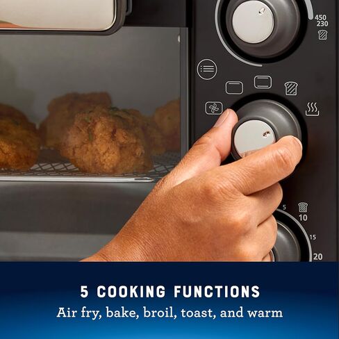 Oster® Compact Air Fryer Toaster Oven. Convection Countertop Pizza Oven, 4-Slice Toaster with 5 Cooking Functions – Air Fry, Bake, Toast, Broil, and Warm in Saudi Arabia