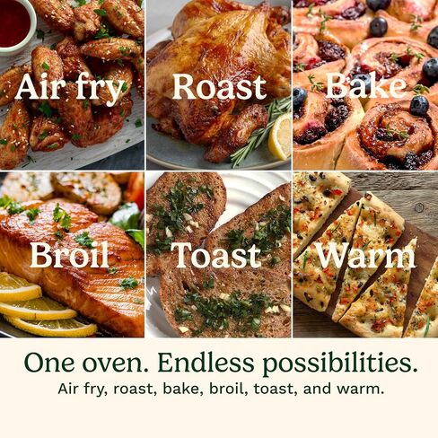 Cuisinart Digital Air Fryer Toaster Oven, 10-in-1, Family-Size Capacity | Air fryer toaster oven combo with 6 cooking functions, 4 presets, and a glass viewing window, fits a 4-lb. chicken, TOA-100 in Saudi Arabia