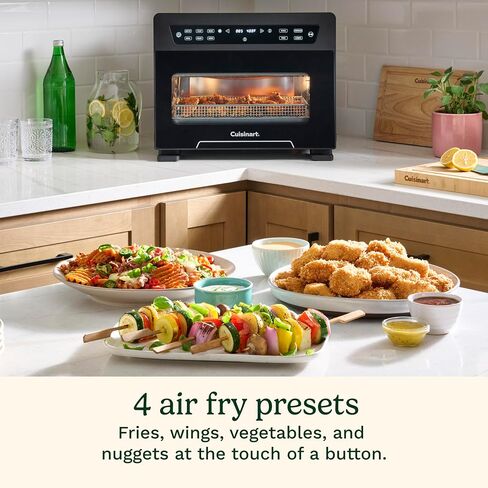 Cuisinart Digital Air Fryer Toaster Oven, 10-in-1, Family-Size Capacity | Air fryer toaster oven combo with 6 cooking functions, 4 presets, and a glass viewing window, fits a 4-lb. chicken, TOA-100 in Saudi Arabia