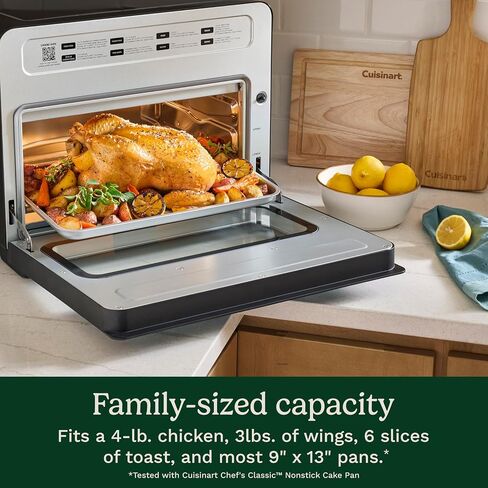 Cuisinart Digital Air Fryer Toaster Oven, 10-in-1, Family-Size Capacity | Air fryer toaster oven combo with 6 cooking functions, 4 presets, and a glass viewing window, fits a 4-lb. chicken, TOA-100 in Saudi Arabia