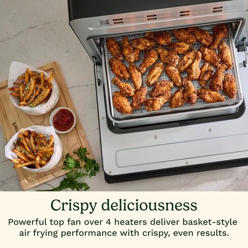 Cuisinart Digital Air Fryer Toaster Oven, 10-in-1, Family-Size Capacity | Air fryer toaster oven combo with 6 cooking functions, 4 presets, and a glass viewing window, fits a 4-lb. chicken, TOA-100 in Saudi Arabia