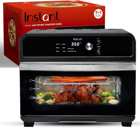 Instant Pot Omni 19QT/18L Toaster Oven Air Fryer, 7-in-1 Functions, Fits 12" Pizza, Crisps, Broils, Bakes, Roasts, Toasts, Warms, Convection, 100+ In-App Recipes, from the Makers of Instant Pot, Black in Saudi Arabia