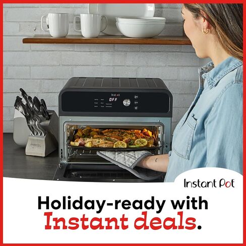 Instant Pot Omni 19QT/18L Toaster Oven Air Fryer, 7-in-1 Functions, Fits 12" Pizza, Crisps, Broils, Bakes, Roasts, Toasts, Warms, Convection, 100+ In-App Recipes, from the Makers of Instant Pot, Black in Saudi Arabia