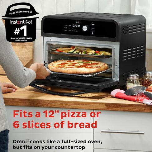 Instant Pot Omni 19QT/18L Toaster Oven Air Fryer, 7-in-1 Functions, Fits 12" Pizza, Crisps, Broils, Bakes, Roasts, Toasts, Warms, Convection, 100+ In-App Recipes, from the Makers of Instant Pot, Black in Saudi Arabia