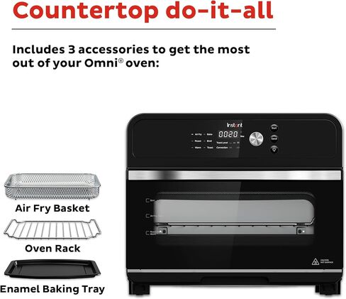 Instant Pot Omni 19QT/18L Toaster Oven Air Fryer, 7-in-1 Functions, Fits 12" Pizza, Crisps, Broils, Bakes, Roasts, Toasts, Warms, Convection, 100+ In-App Recipes, from the Makers of Instant Pot, Black in Saudi Arabia