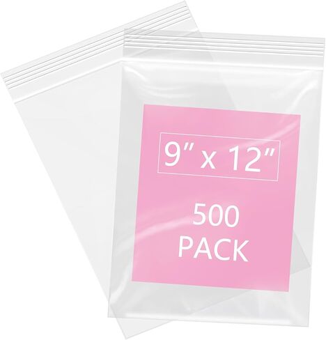 iMailer - 500 Pcs- 10" x 13" Clear Zip Bags - Reclosable Plastic Zip Poly Bags 2 Mil for Prints, Photos, Documents, Clothing, T-Shirt in Kuwait