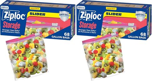Ziploc Gallon Food Storage Slider Bags, Durable, 68 Count in Saudi Arabia