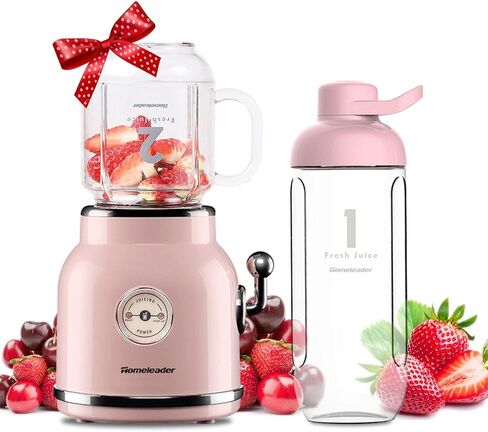 Smoothie Blender, Homeleader Portable Personal Blender with 6 Sharp Blades for Shakes and Smoothies, 21oz Travel Cup and Lids, Pink in Kuwait