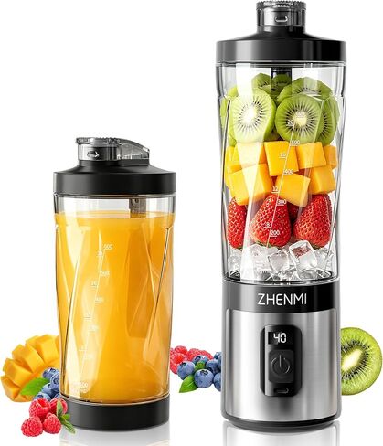 Portable Blender, Cordless Ice Crushing, 20oz Travel Cup | Personal To-Go Juicer for Smoothies, Shakes & Frozen Drinks, USB-C Rechargeable, BPA-Free, Dishwasher Safe in Saudi Arabia