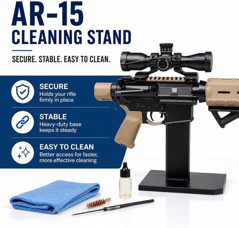 Rifle Stand & Magazine Holder Compatible with AR15, M4, M16 & SA-80 | Durable Gun Safe Organizer | Stable Handgun & Rifle Rack | 2-Pack | Made In The USA in Saudi Arabia