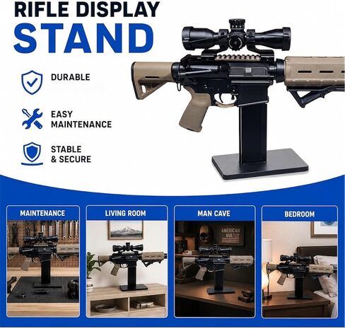 Rifle Stand & Magazine Holder Compatible with AR15, M4, M16 & SA-80 | Durable Gun Safe Organizer | Stable Handgun & Rifle Rack | 2-Pack | Made In The USA in Saudi Arabia