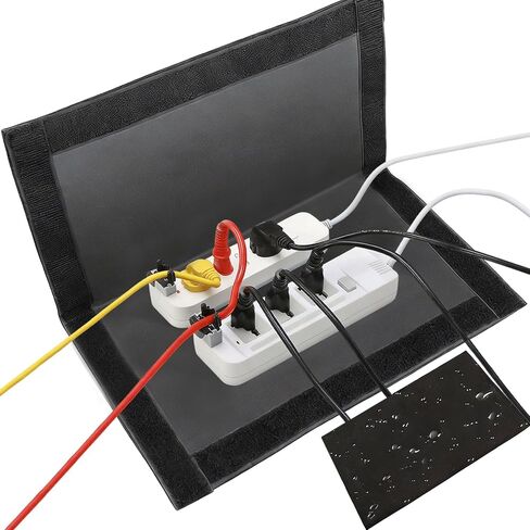 (Not Plastic) 600D Canvas,3Pack Outdoor Extension Cord Cover,11.2x6 Inch | Outside Waterproof Splitter Plug Surge Outlet Electrical Connector Protector,Weatherproof,3-Sides Adhesive Hook&Loop Closed in Saudi Arabia