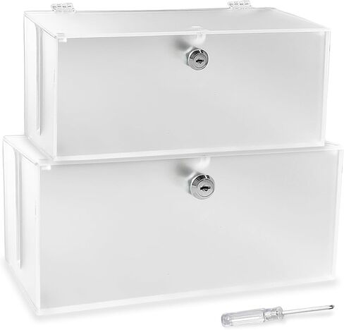 2PC Cable Management Box with Lock,Acrylic,Cable Organizer Box & Power Strip Cover, Wire Organizer for Surge Protector Power Strip,TV Computer,Cable Wires of Home,Office,Child and Pet Proof in Saudi Arabia