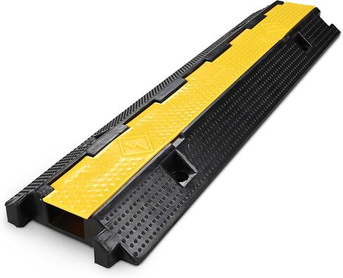 Yescom Cable Ramp Protector 1 Channel Garden Hose Protecitive 44000 Lbs Load Capacity Heavy Duty, 39.37"x22.83"x4.72" Speed Bump for Road, Driveway, Walkway and Commercial Use in Kuwait